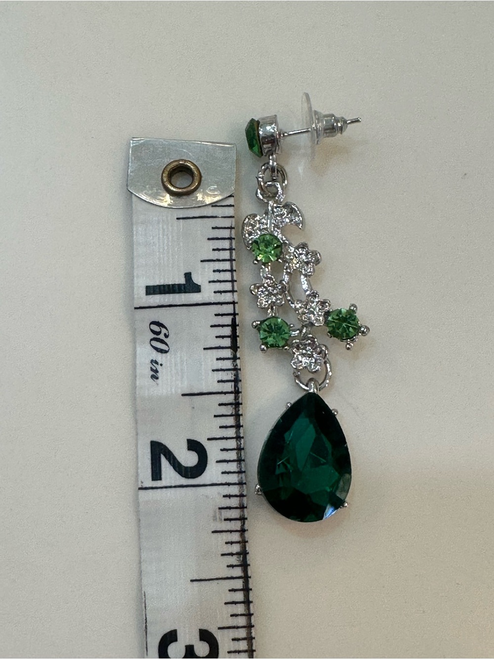 Elegant 3 Piece Emerald Green & Rhinestone Statement Jewelry Set - Picture 12 of 13